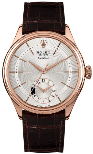 Rolex Cellini Dual Time Everose Gold 50525 silver dial